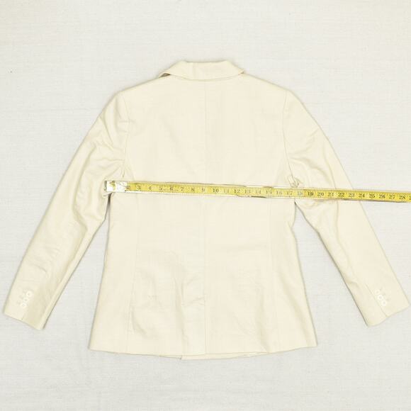 NEW Loft Women's Double Breasted Blazer Jacket Solid Cotton Beige Size 2 - Picture 4 of 8